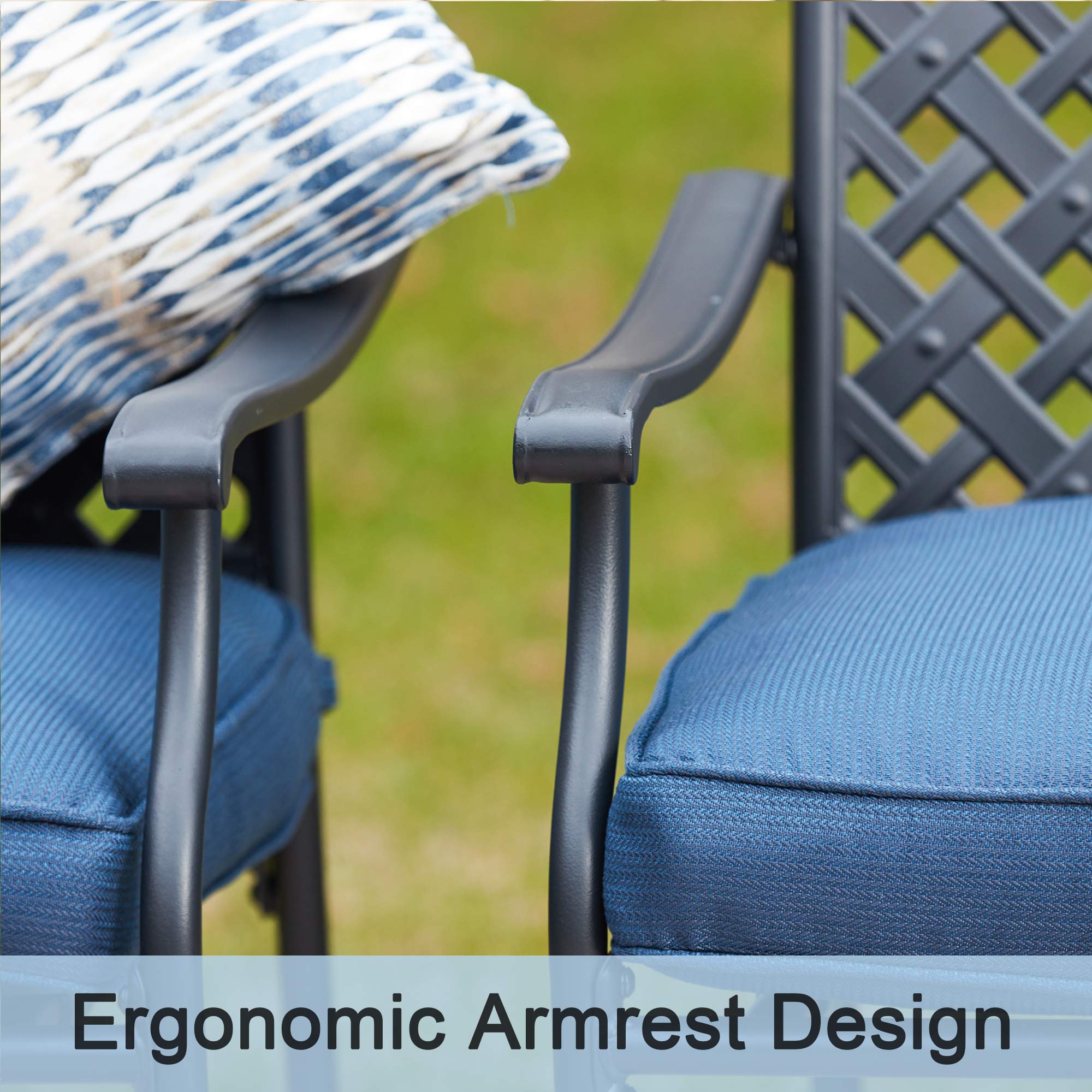 **PatioFestival 4-Piece Outdoor Dining Chairs Set - Steel Frame with 3.1