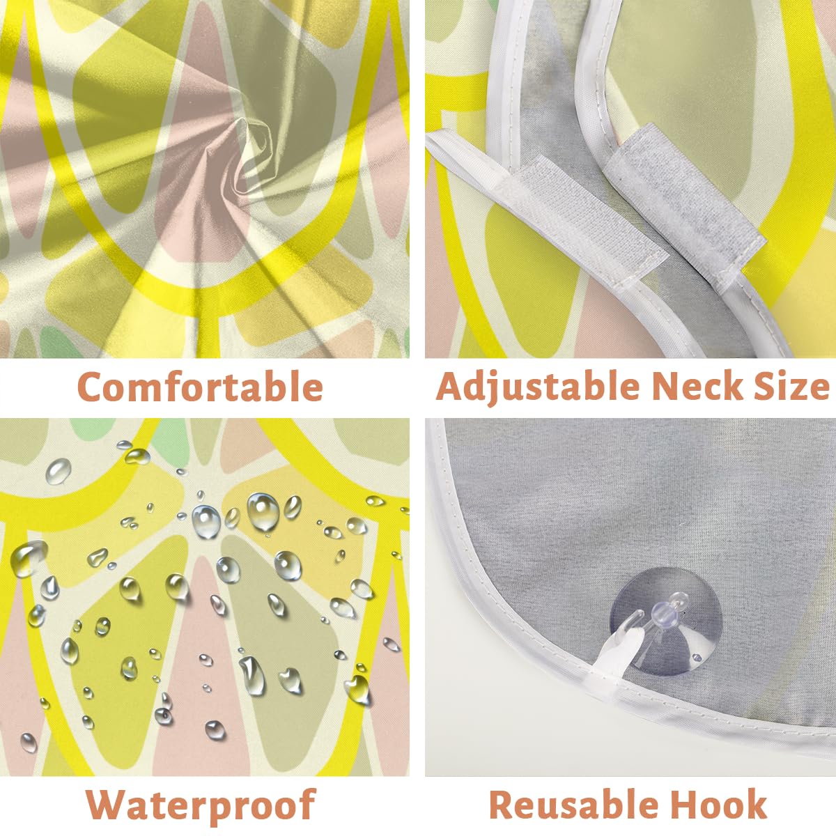 Funny Lemon Print Beard Bib for Men - Non-Stick Shaving Apron with Suction Cups, Hair Catcher Cape for Grooming - Perfect Gift for Husband & Dad (Birthday, Father's Day) - Ideal for Home Barbering & DIY Trims