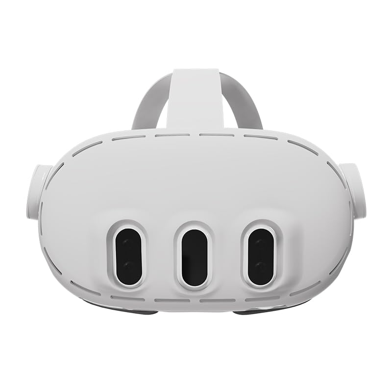 Meta Quest 3 VR Headset Silicone Protective Cover - Shockproof Anti-Slip Case with Full Protection Against Drops & Scratches (White) - Perfect for Gaming, Travel & VR Enthusiasts