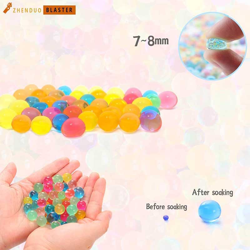 Premium 7-8mm Gel Ball Bottle - 40,000pcs Water Beads for Gel Blaster, Splatter Ball & Outdoor Games - Perfect for Backyard Battles, Team Building & Stress Relief Activities