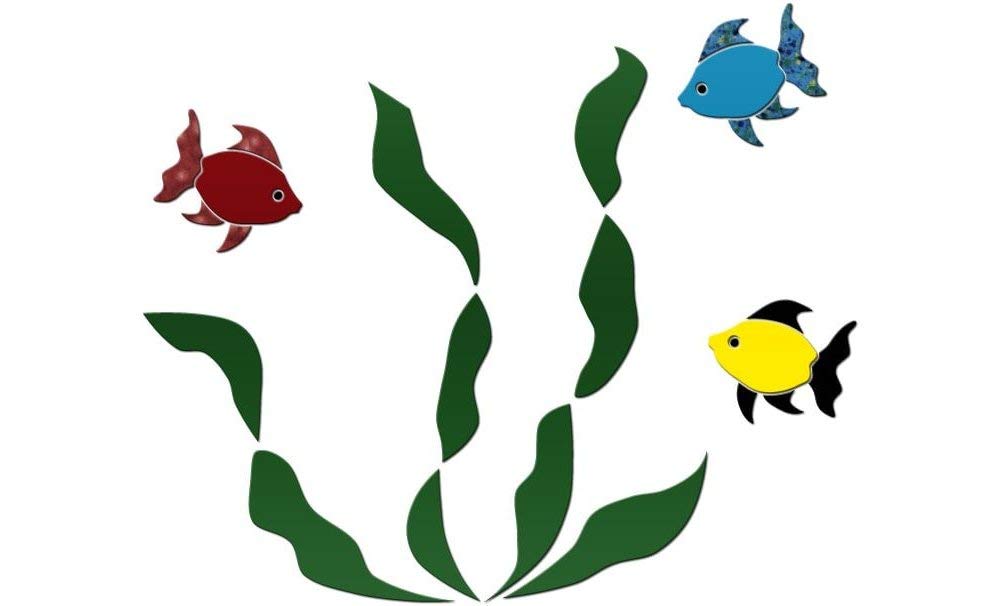 Seaweed & Reef Fish Ceramic Swimming Pool Mosaic Tile (16