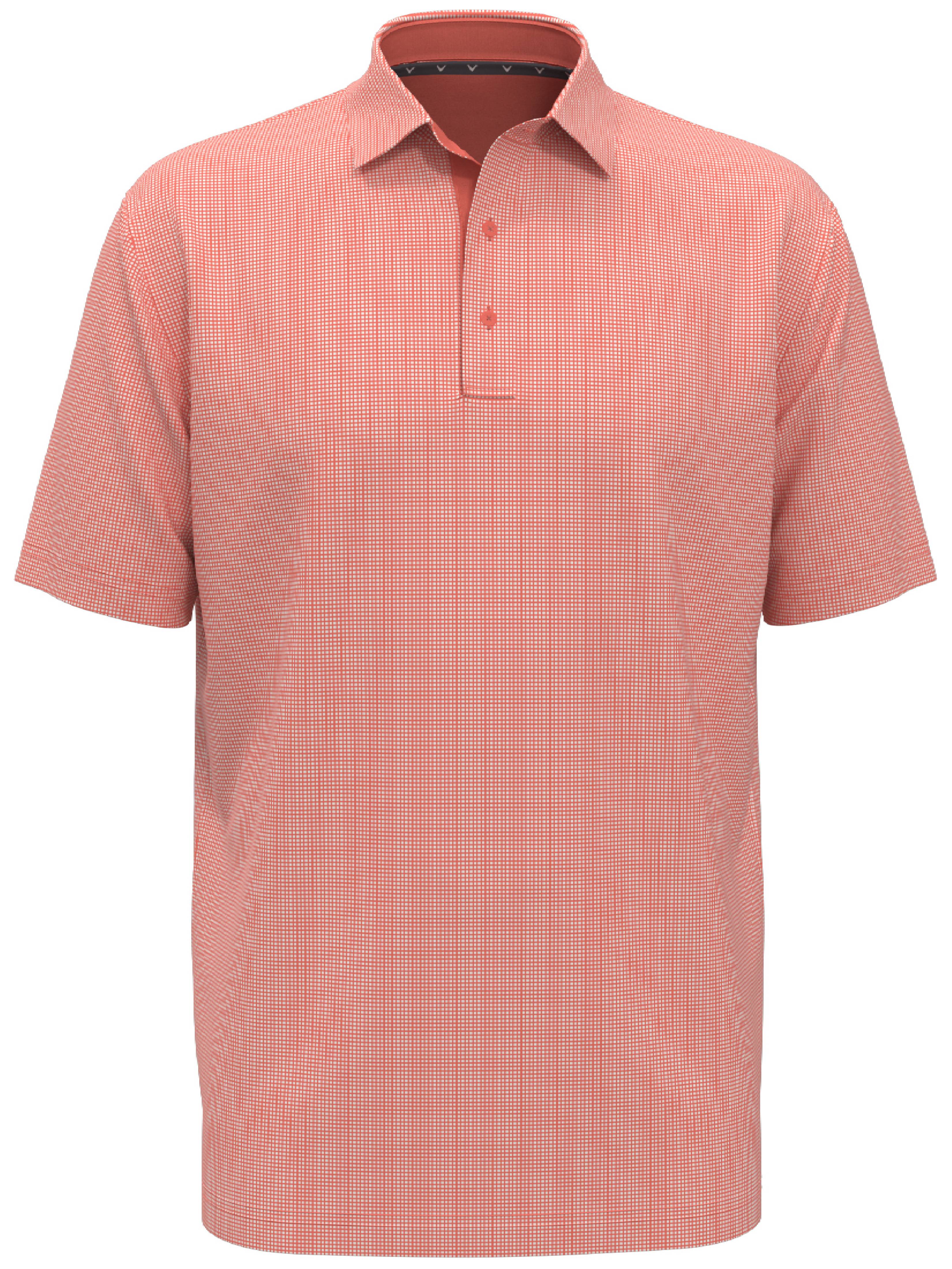 Men's Gingham Print Golf Polo Shirt - Breathable & Moisture-Wicking Performance Shirt for Golf, Tennis & Casual Wear