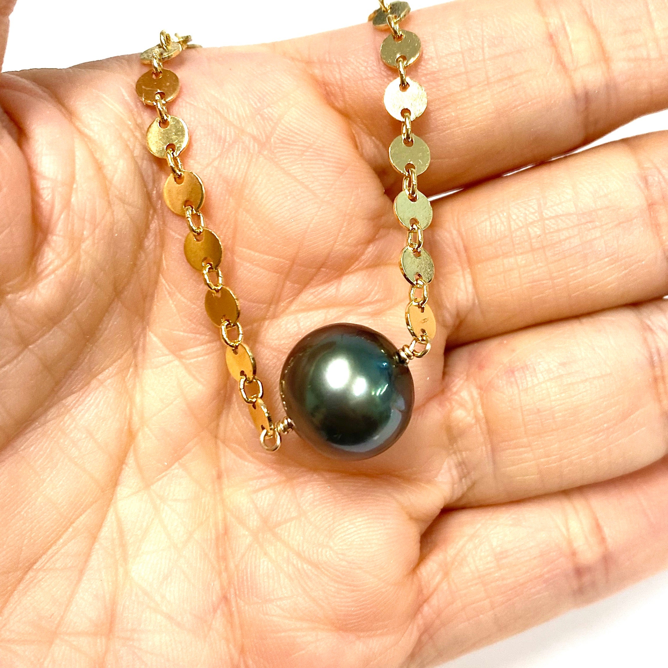 Tahitian Pearl Necklace FAE (N243) - Elegant Jewelry for Women, Perfect for Weddings, Parties & Special Occasions