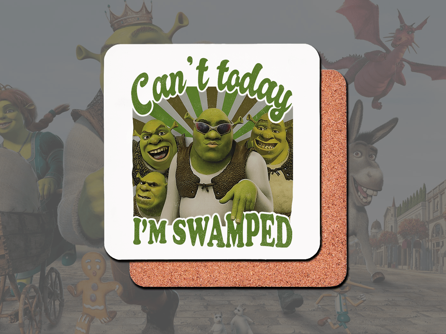 Shrek 'Can't Today I'm Swamped' Coffee Mug - Funny Movie Quote Gift for Office Workers & Shrek Fans - Perfect for Coffee, Tea & Work Desks
