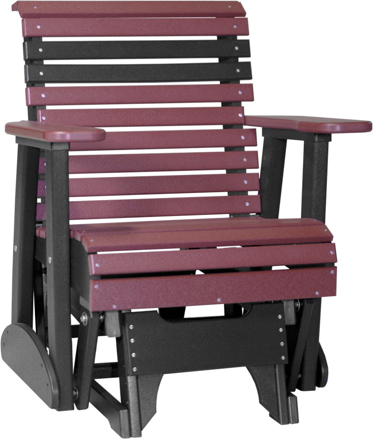 LuxCraft 2-Foot Plain Glider Rocking Chair - Comfortable Nursery Glider for Baby Room, Living Room & Bedroom Relaxation