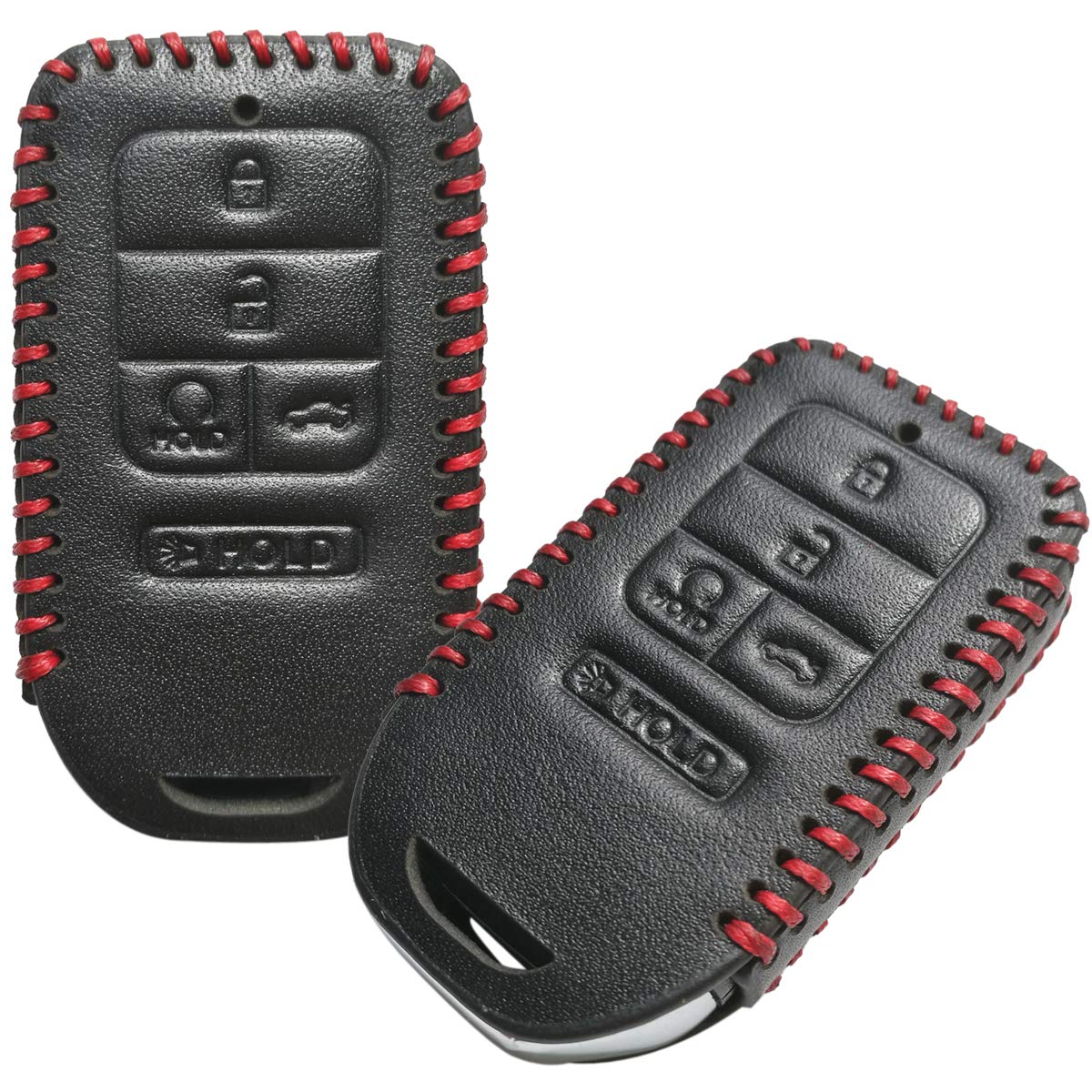 2PCS Premium Leather Key Fob Cover Protector for 2017-2021 Honda Accord, Civic, CR-V, Pilot EX-L Touring (A2C81642600) - Durable Anti-Scratch Remote Key Case for Daily Protection & Car Key Organization