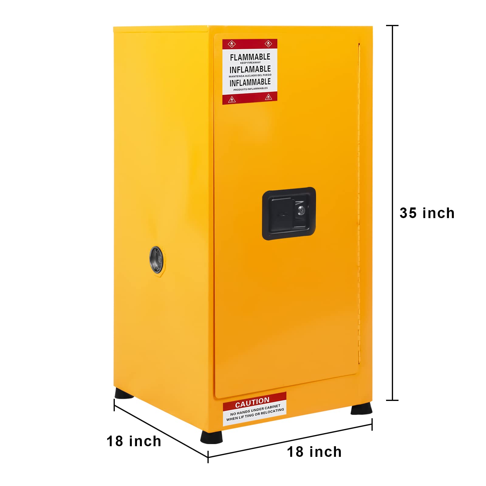 GARVEE 18x18x35 Inch Flammable Liquids Safety Storage Cabinet - Fireproof & Leakproof Chemical Cabinet for Garage, Workshop & Laboratory (OSHA Compliant) - Ideal for Storing Gasoline, Paint Thinner & Hazardous Chemicals