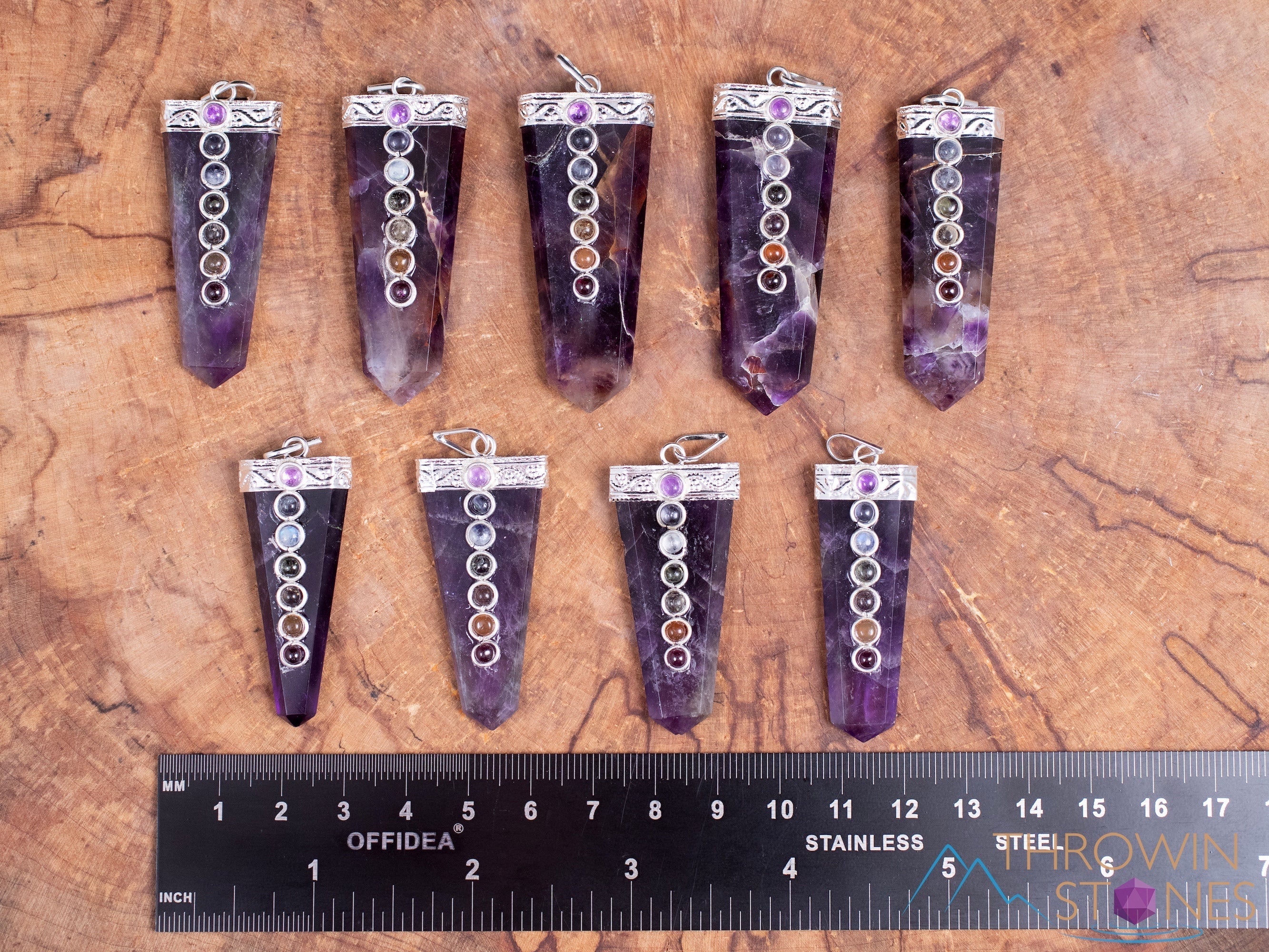 Handmade Amethyst & Chakra Crystal Pendant Necklace for Women - Natural Healing Stone, Birthstone Jewelry with Crystal Points - Perfect for Meditation, Yoga & Spiritual Gifts
