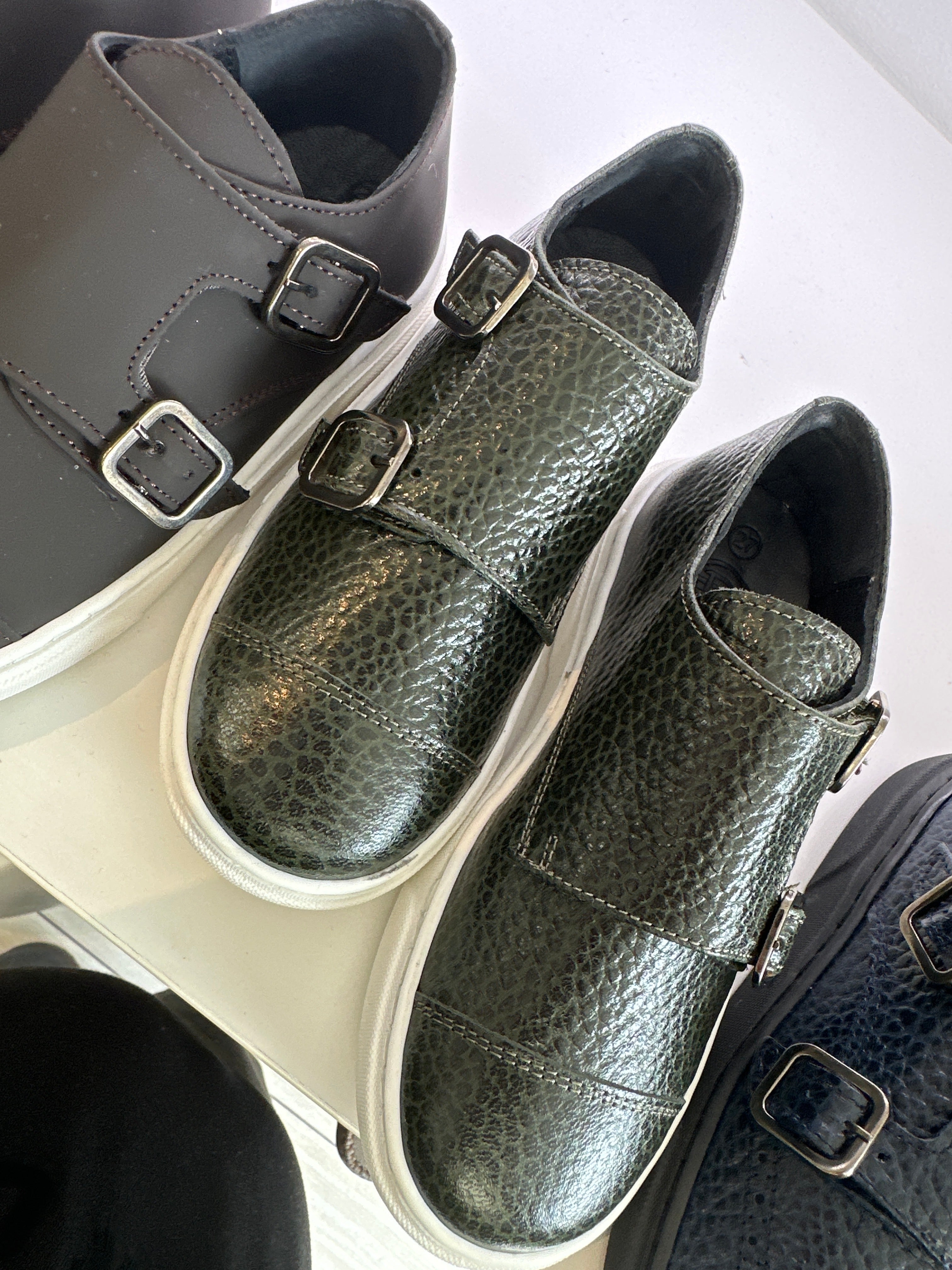 Blublonc Hunter Pebbled Leather Captoe Dress Sneakers for Men - Comfortable & Stylish Casual & Office Wear - Perfect for Business, Travel & Everyday Use