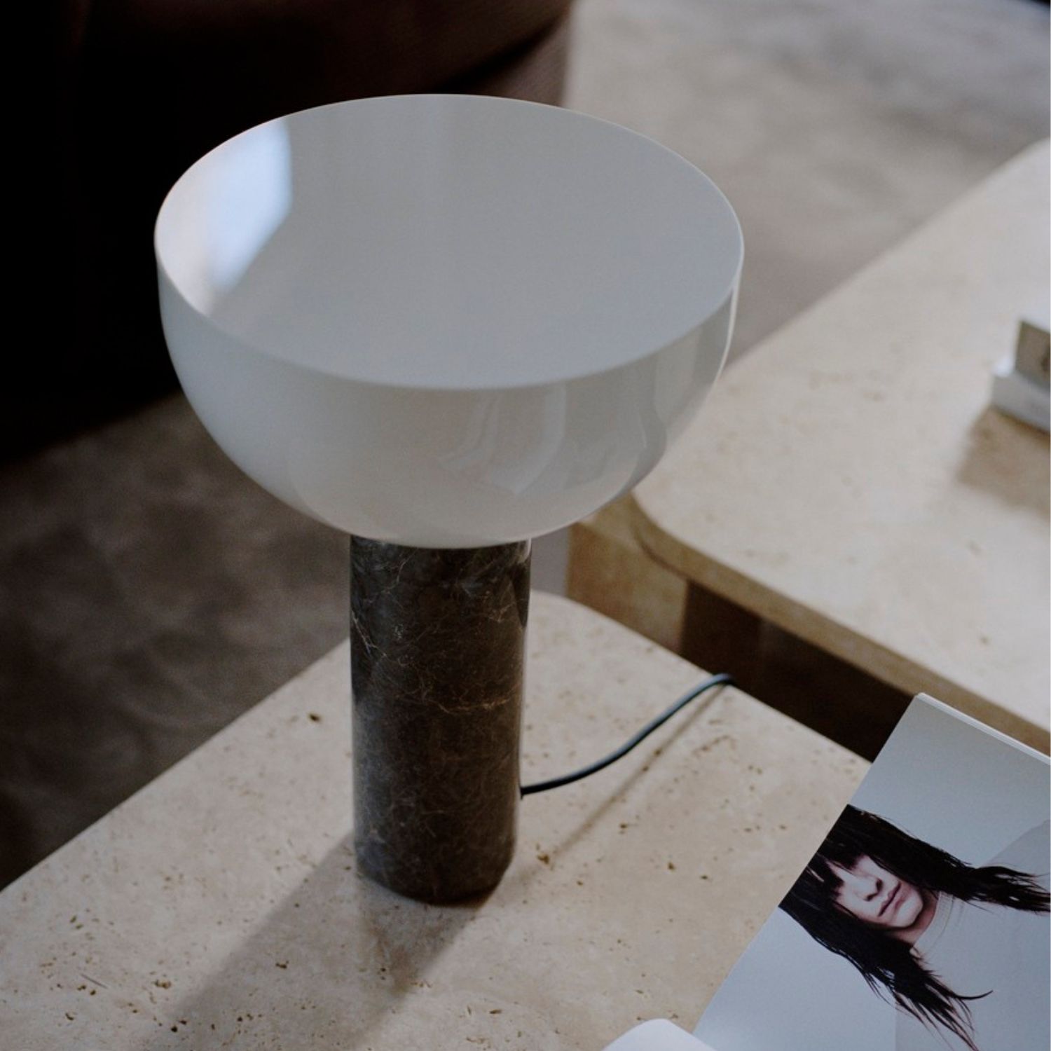 Modern Kizu Table Lamp in Gris du Marais - Minimalist Bedside & Living Room Lighting for Home Decor