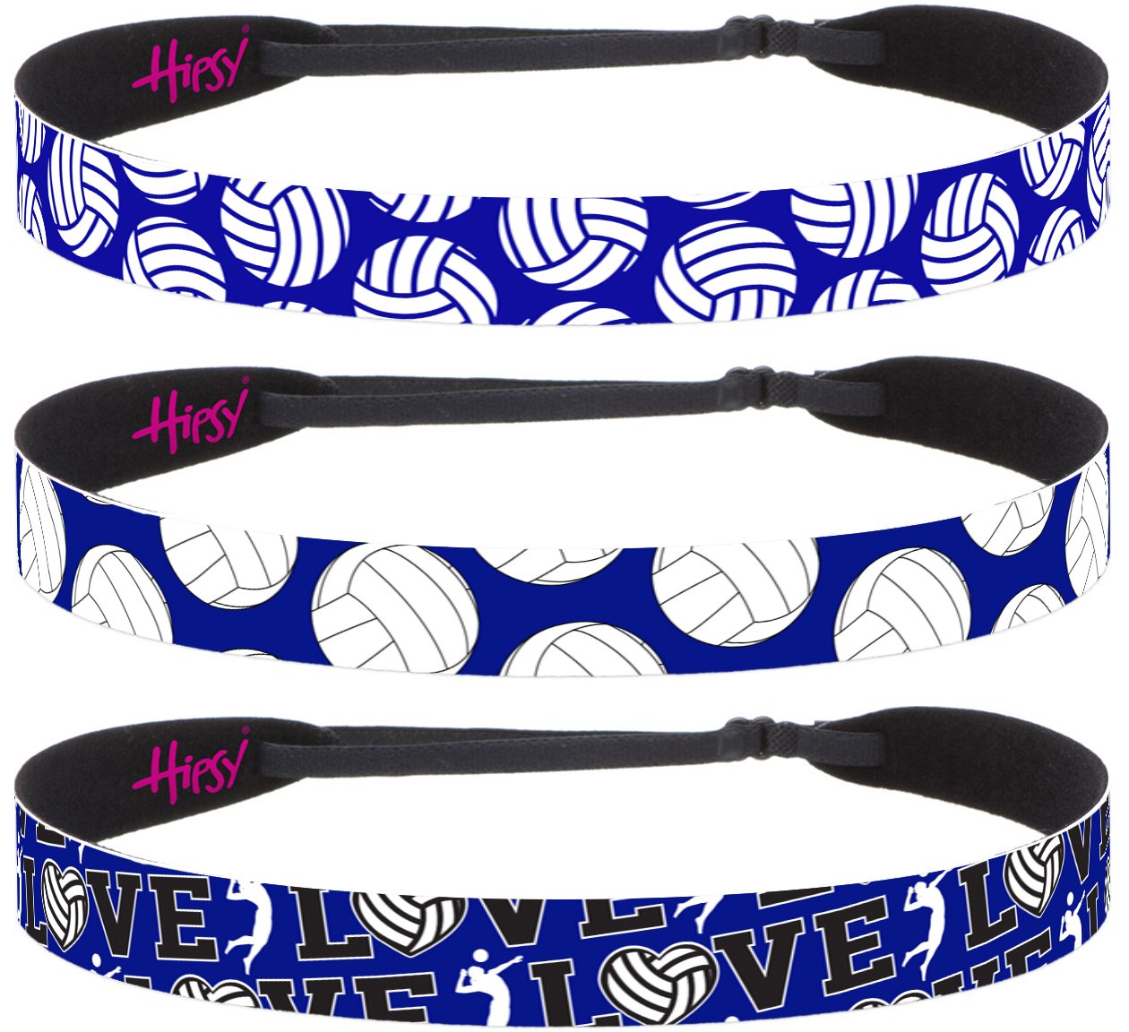 Cute Adjustable No-Slip Volleyball Headbands for Women & Girls - Perfect for Sports, Workouts, and Everyday Wear - I Love Volleyball Design