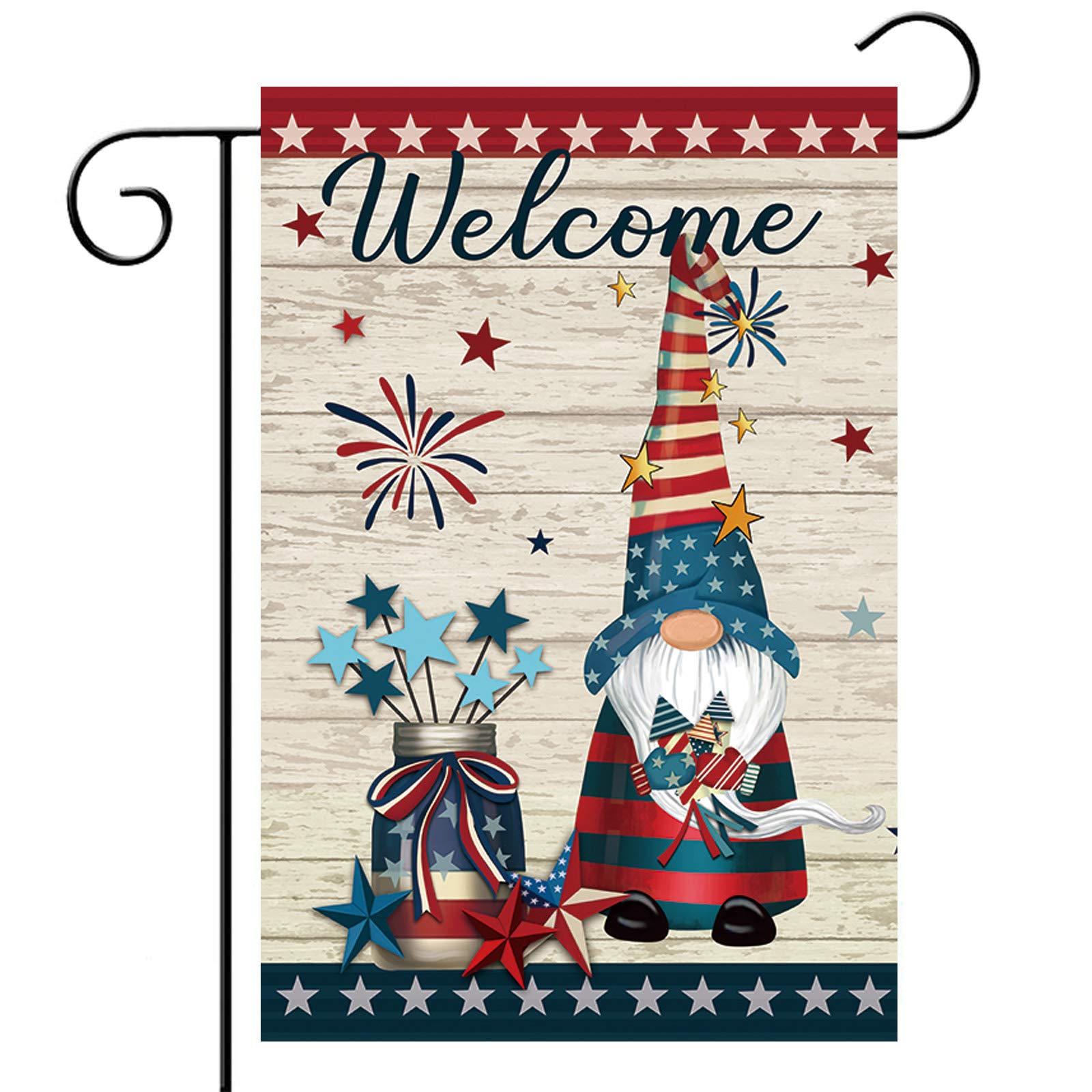 Double Sided 12x18 Inch Welcome Gnome Garden Flag - Patriotic Outdoor Yard Decor for Lawn, Garden & Home | Perfect for Seasonal Displays & Front Porch Decorations