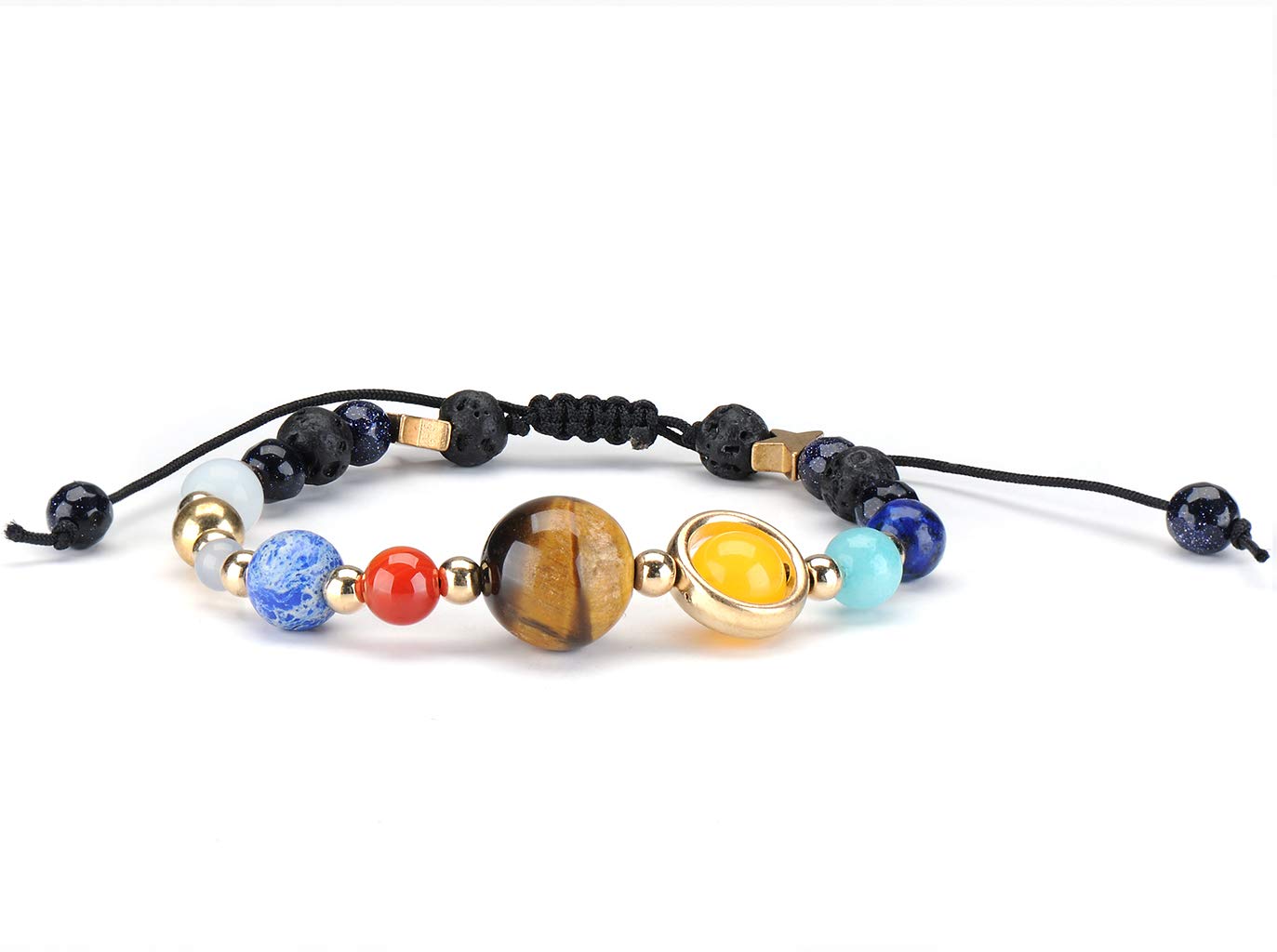 2-Pack Galaxy Solar System Bracelet - Adjustable Nine Planets Star Natural Stone Beads Bracelet for Women & Men - Perfect for Astronomy Lovers, Space-Themed Gifts & Boho Fashion Accessories