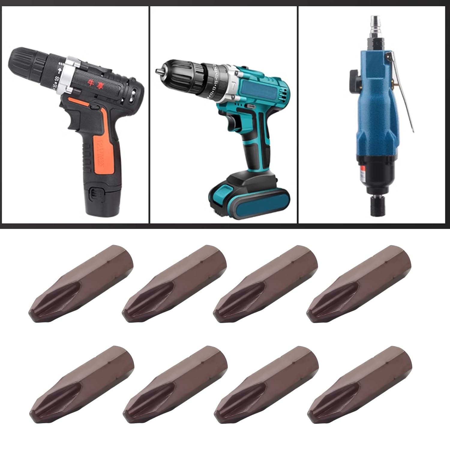 Auniwaig PH3 Phillips Screwdriver Bit Set - 8mm Hex Shank Magnetic Cross Head Bits - Premium S2 Steel Construction - 8-Piece Kit for Home Repair, Furniture Assembly & DIY Projects