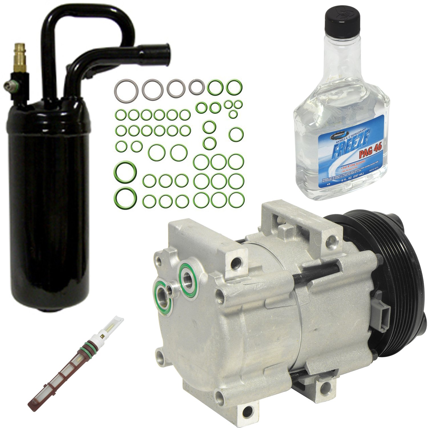 Universal Air Conditioner KT 1714 A/C Compressor & Component Kit - Replacement Parts for Car AC System Repair & Maintenance