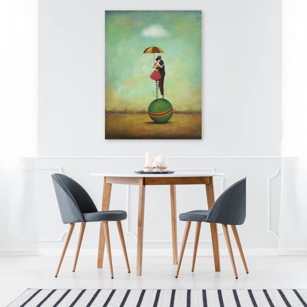 Circus Romance Fine Art Canvas Wall Decor by Artist Duy Huynh - 42x56 Inch Ready to Hang Painting for Living Room, Bedroom, Office & More - Perfect for Home Decor, Gifts & Art Lovers