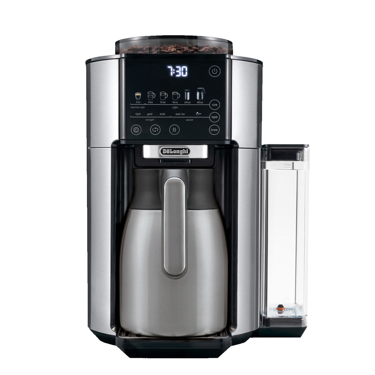 DeLonghi TrueBrew Automatic Coffee Maker with Thermal Carafe - Stainless Steel, 12-Cup Capacity for Home & Office Use | Perfect for Daily Brewing, Entertaining Guests & Gifting