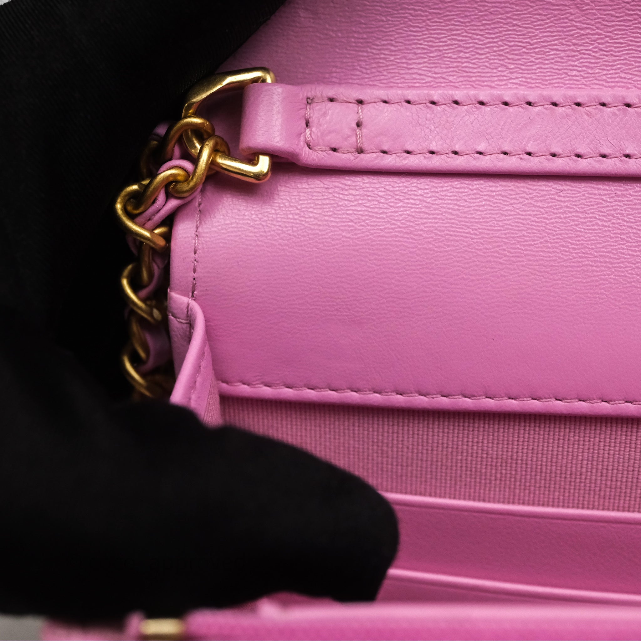 Chanel CC Chain Wallet On Chain WOC in Pink Lambskin with Aged Gold Hardware - Luxury Crossbody Bag for Women, Perfect for Evening Out & Special Occasions