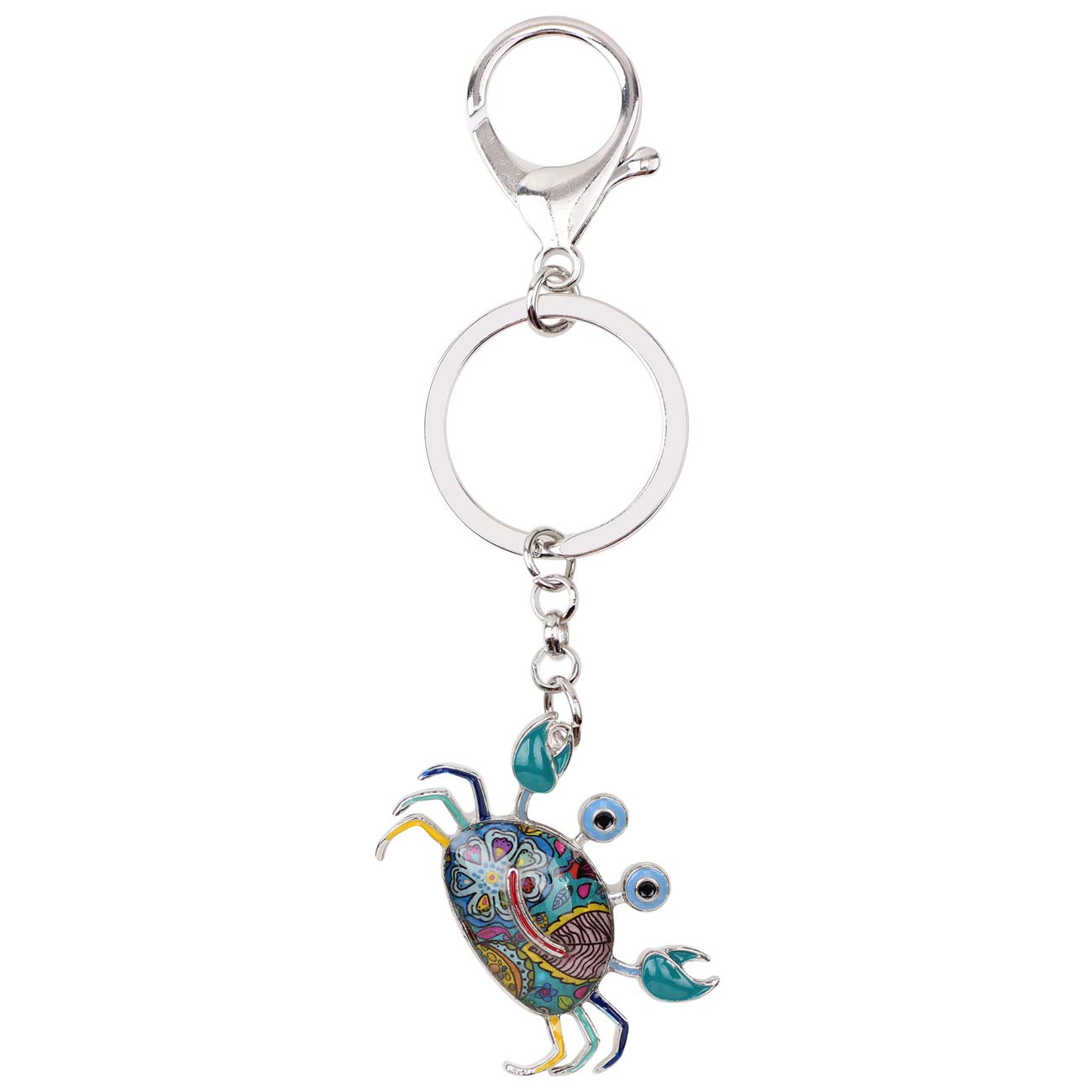 WEVENI Stylish Metal Alloy Crab Keychain - Fashionable Ocean Jewelry Key Ring for Women, Perfect for Handbags, Backpacks & Gift Giving - Beach Theme Accessories