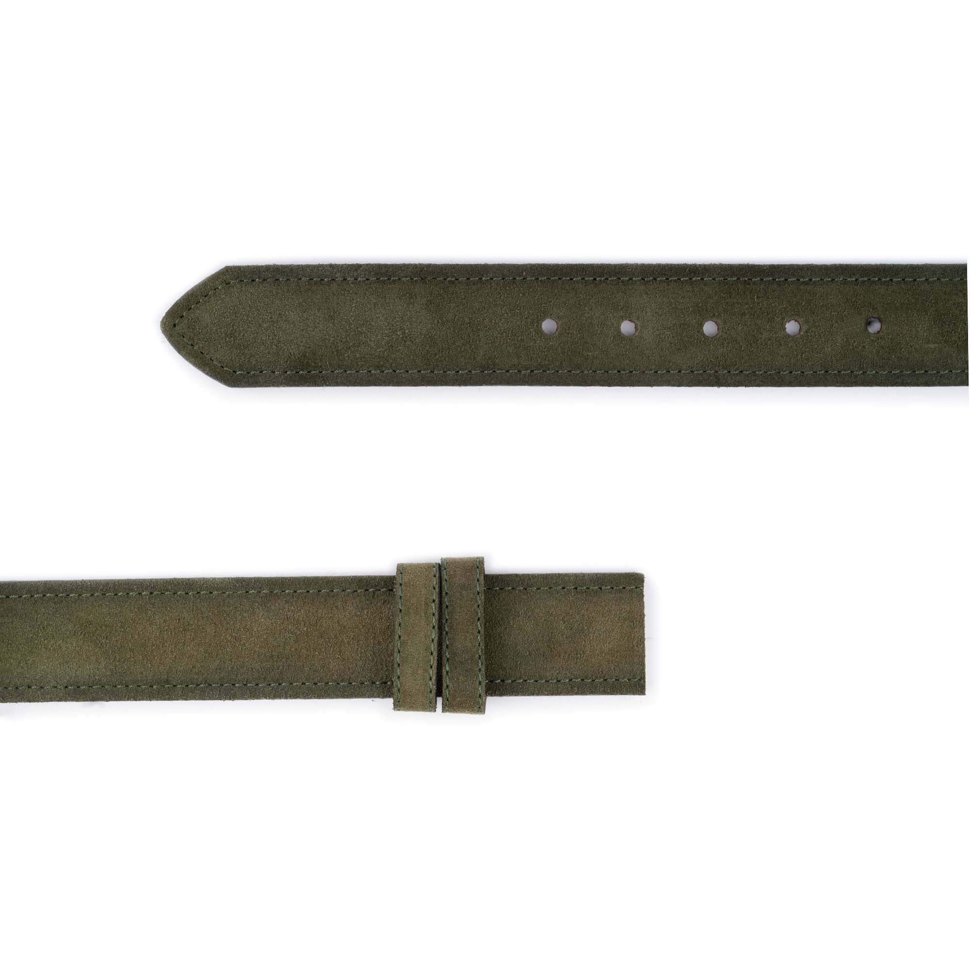Ferragamo Replacement Belt Strap 3.8cm - Olive Green Suede Leather with Buckle | Dress Belt for Men & Women | Perfect for Office, Formal Events & Business Attire