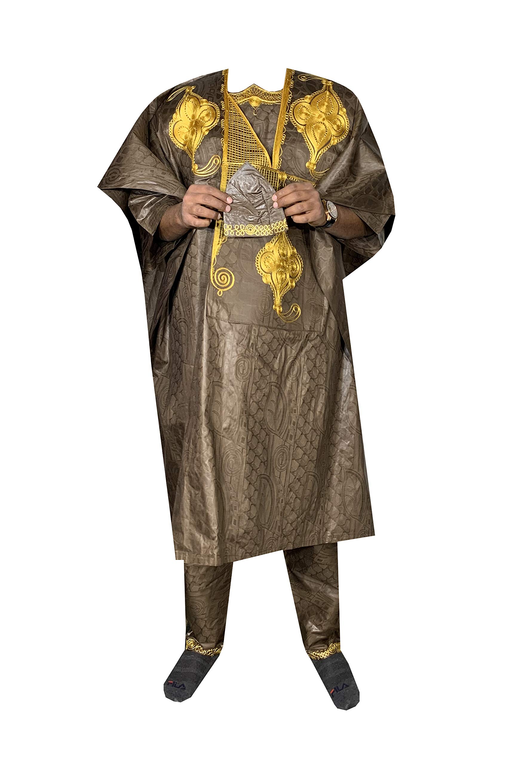African Men's Clothing - Grand Boubou & Agbada Traditional Outfit | Handmade African Attire for Men | Perfect for Weddings, Festivals & Special Occasions