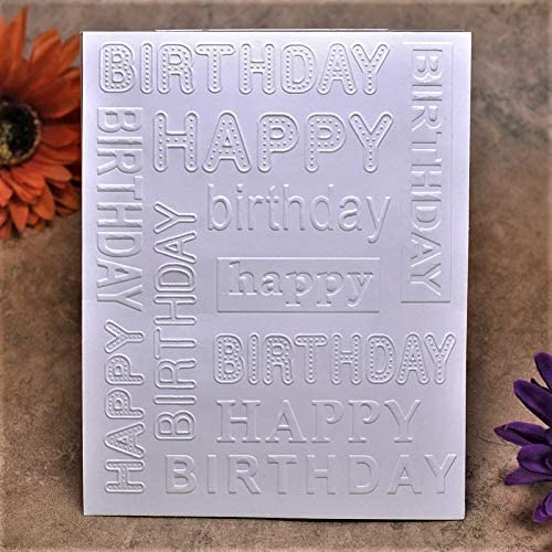 Happy Birthday Embossing Folders for Card Making - Plastic Scrapbooking & Paper Craft Supplies (3010938) - Perfect for DIY Greeting Cards, Invitations, and Handmade Decorations