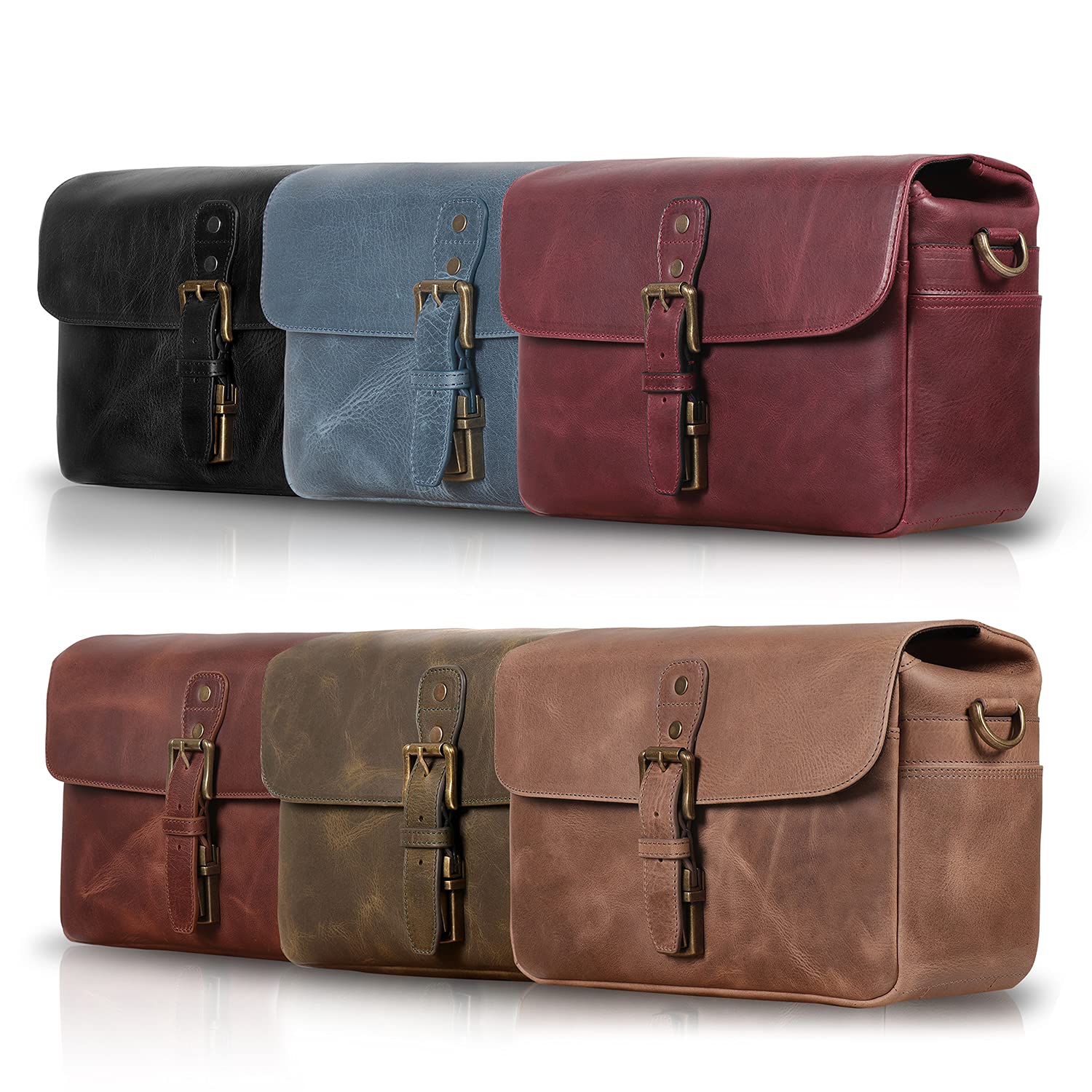 MegaGear Genuine Leather Camera Messenger Bag for Men & Women - Waterproof DSLR Shoulder Bag for Travel, Photography & Daily Use