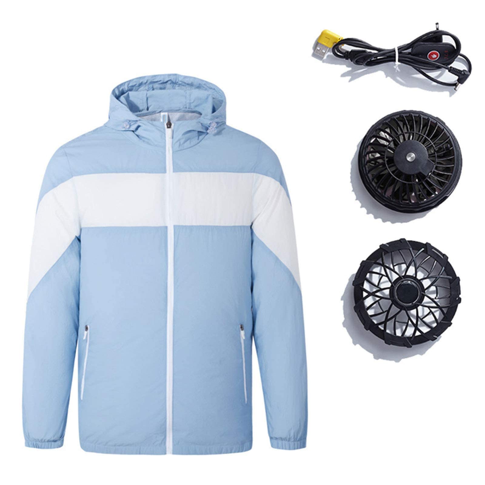Unisex Smart Air Conditioning Jacket - Cooling Summer Outdoor Work Clothes with Built-in Fan & USB Charging - Breathable Cotton Wear for Hiking, Construction & Hot Weather Activities