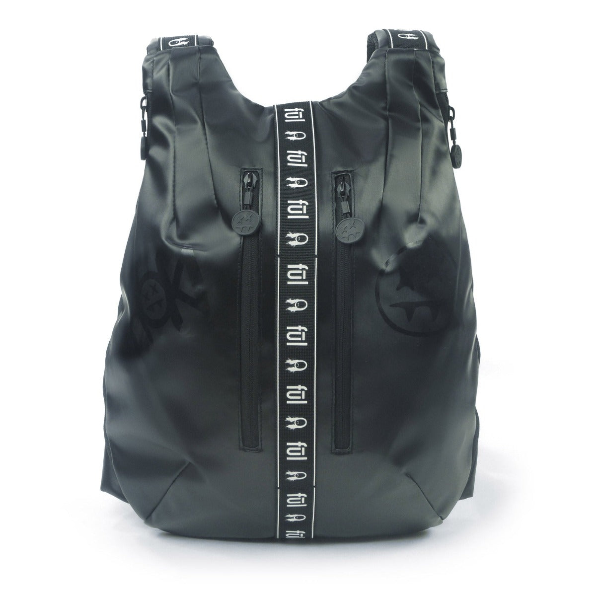 Steve Aoki Official FŪL Fang Slouchy Black Backpack - Stylish Unisex Travel Bag for College, Gym & Everyday Use