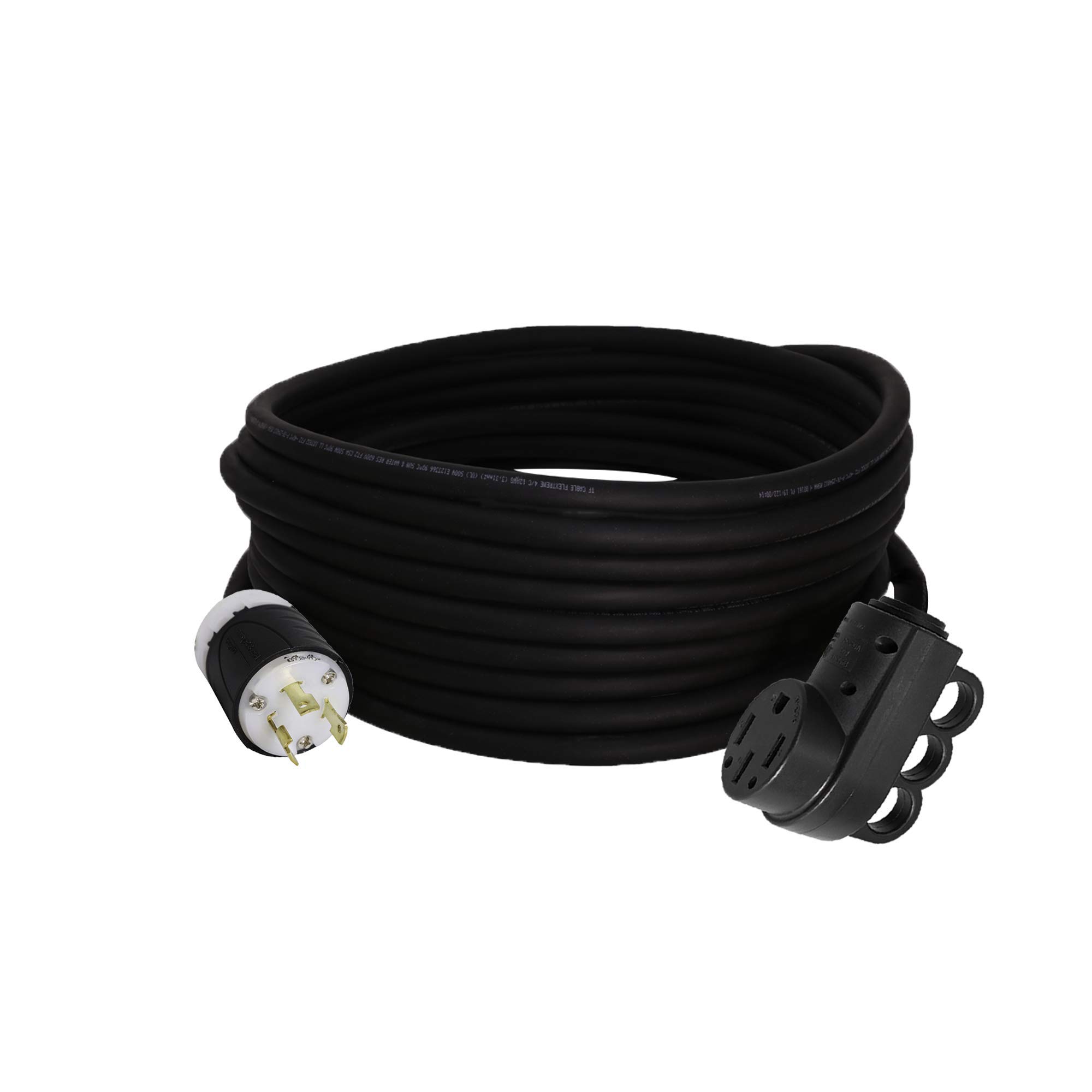 Heavy Duty Iron Box L5-30P to 14-50R Plug Adapter Converter - 40ft Extension Cord for RV, EV Charger, Generator & Industrial Equipment - IBX-76949-40