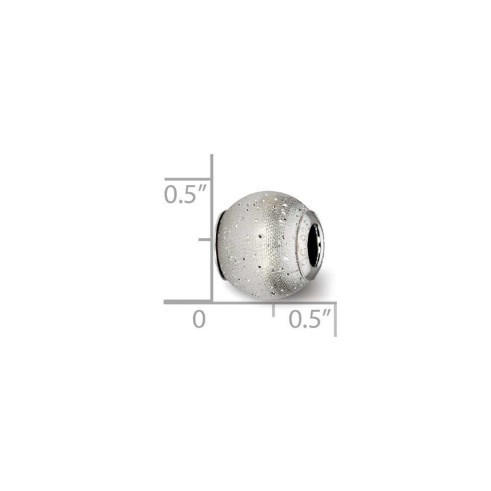 925 Sterling Silver Grey Laser Cut Bead - Elegant Jewelry for Women, Perfect for Everyday Wear, Gifts & Special Occasions