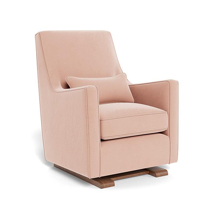Monte Design Luca Glider with Walnut Base - Modern Nursery Rocking Chair for Baby Room, Breastfeeding & Relaxation