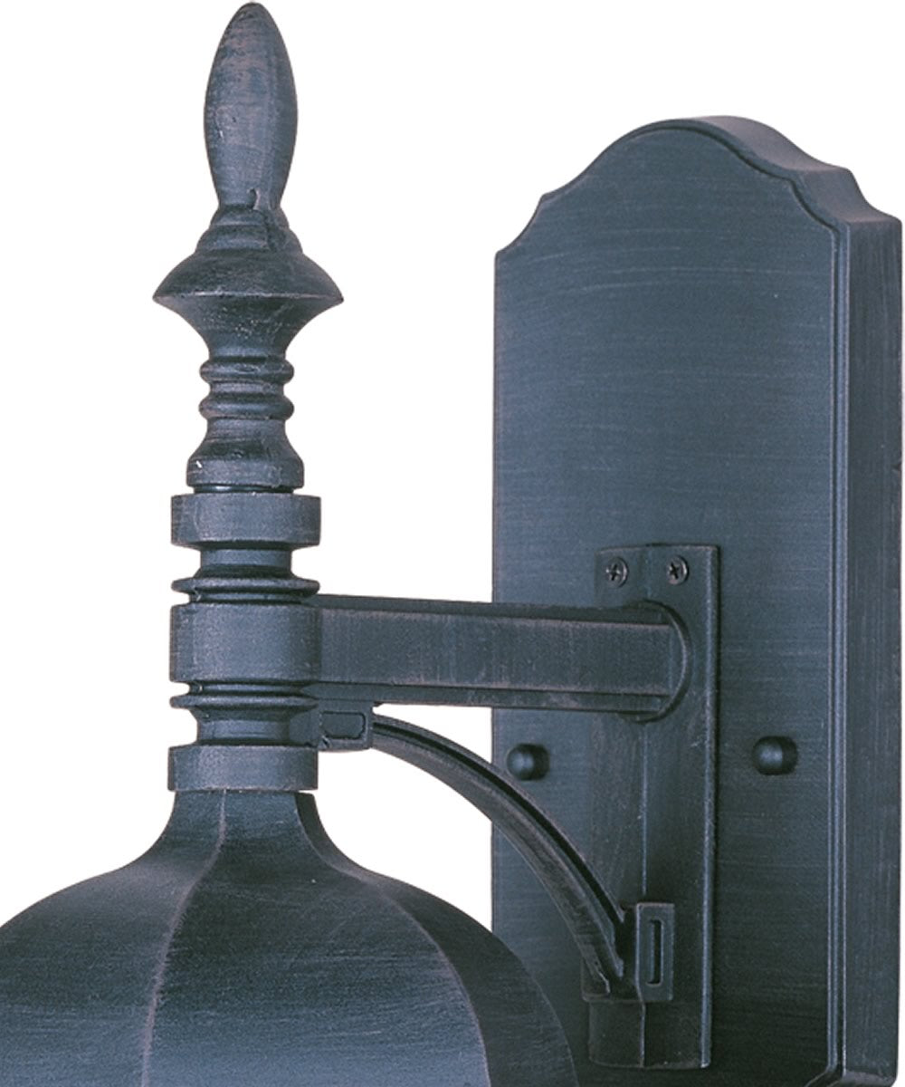 Black Wall Mount Lantern - 1 Light Medium Outdoor Lighting Fixture for Porch, Patio, Garden & Entryway