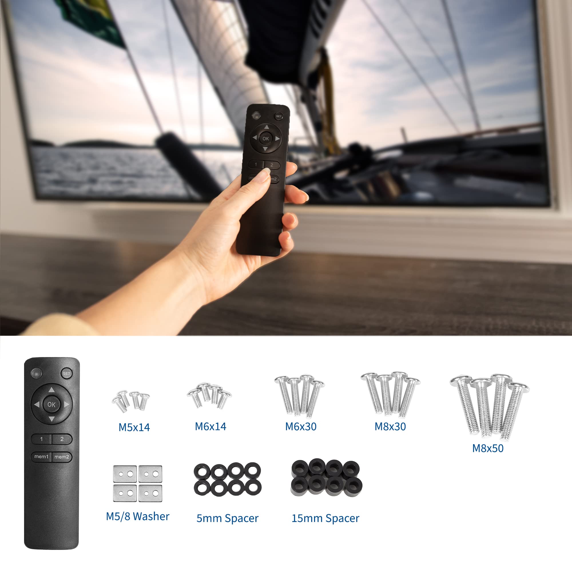 VIVO Motorized TV Stand for 32 to 48 inch Screens - Vertical Lift TV Mount with Remote Control, Space-Saving Design, MOUNT-E-UP44 - Perfect for Living Rooms, Bedrooms, and Home Theaters