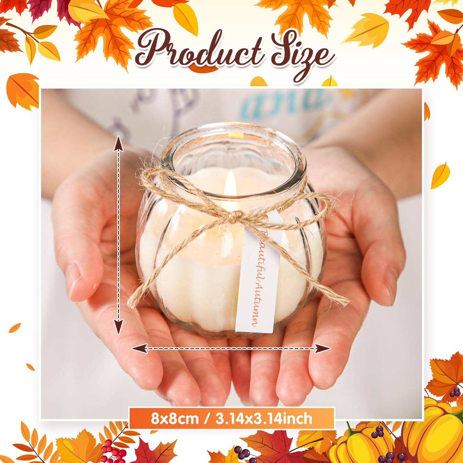 12 Pack Pumpkin Candles - 5oz Scented Fall Decor for Halloween & Thanksgiving