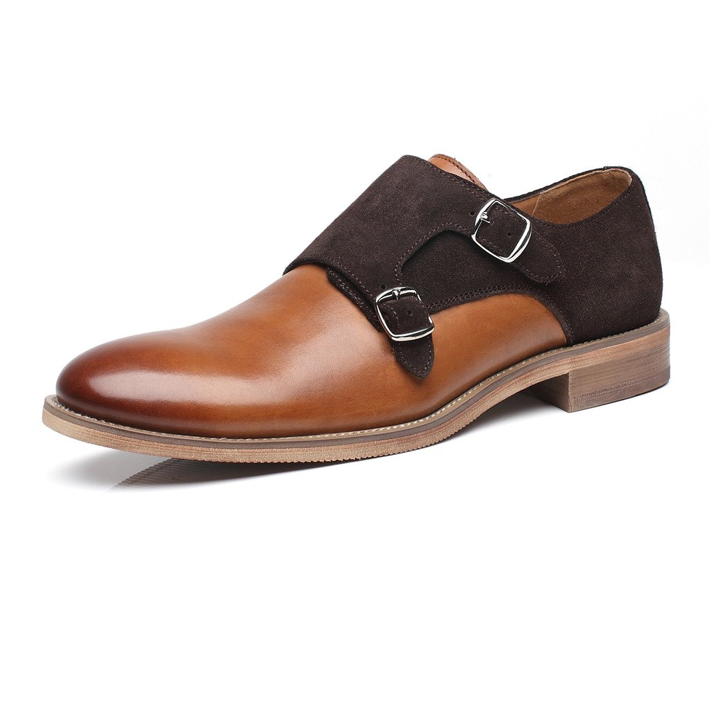 La Milano Men's Genuine Leather Double Monk Strap Loafers - Brown Dress Shoes for Business & Casual Wear - Size [Your Size] - Perfect for Office, Weddings & Formal Events