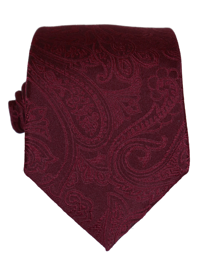 Elegant DÉCLIC Classic Paisley Tie in Burgundy - Perfect for Weddings, Business Meetings & Formal Occasions