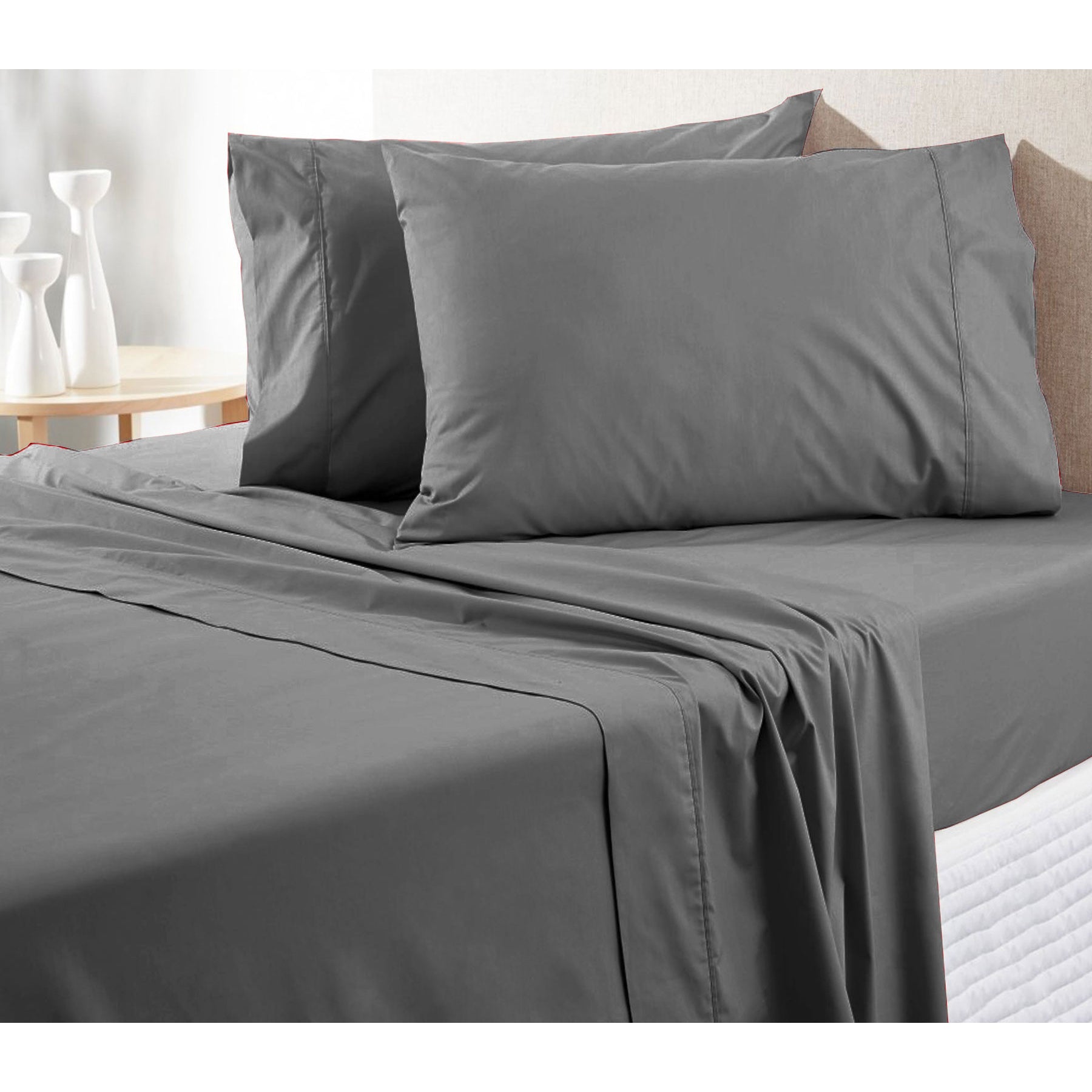300 Thread Count 100% Pure Cotton Queen Size Sheet Set - Soft & Breathable Bedding for Comfortable Sleep - Perfect for Home, Hotel, and Guest Room Use