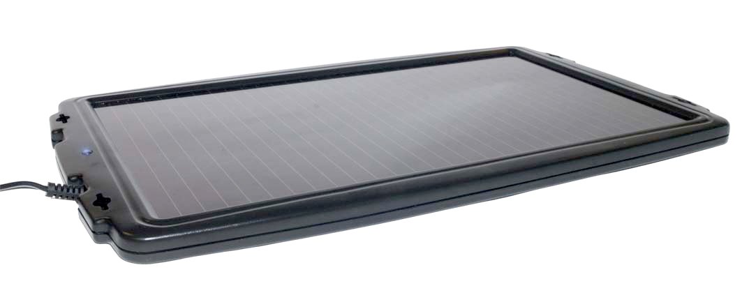 Solar-Powered Car Battery Charger 12V - Portable Auto Battery Maintainer & Trickle Charger for Cars, Trucks, RVs, Boats - Weatherproof Black Design - Perfect for Emergency, Storage & Long-Term Vehicle Maintenance