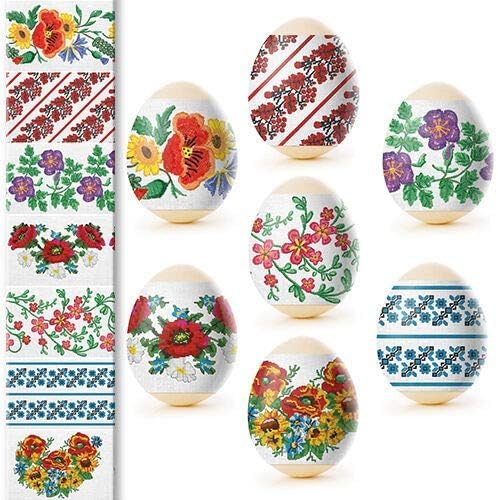 Pysanky Easter Egg Wraps - Heat Shrink Sleeves for 42 Chicken Eggs (6 Sleeves, 7 Traditional Ukrainian Designs) - Perfect for Easter Decorations, DIY Crafts & Holiday Gift Wrapping