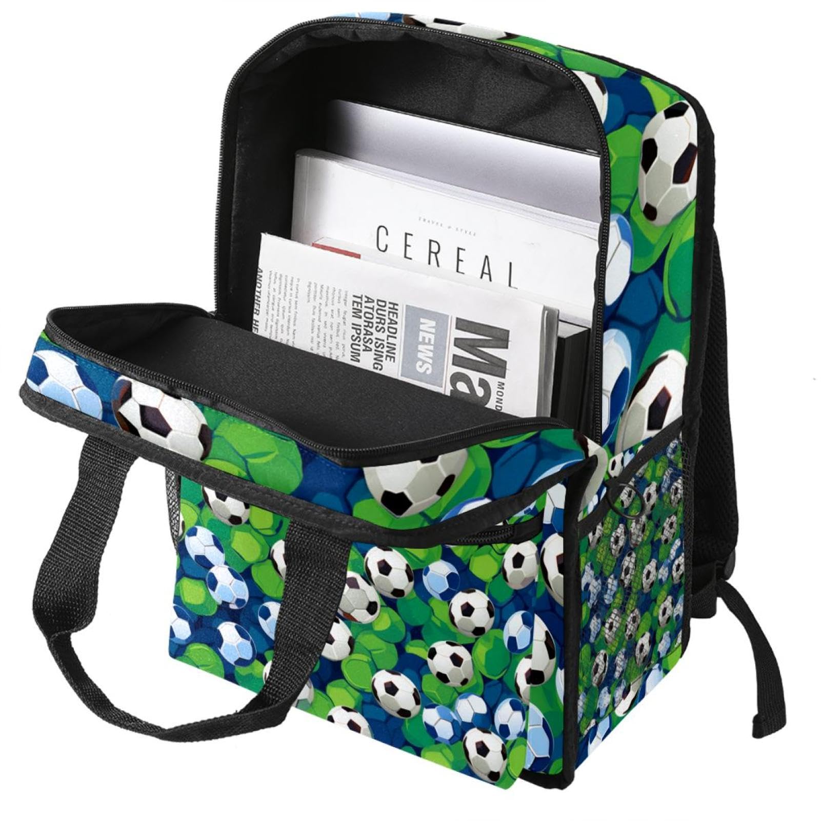 Best Travel & Work Backpack for Men & Women - Durable Laptop Backpack with Floral Soccer Ball Design - Perfect for Commuting, School, Sports & Outdoor Adventures
