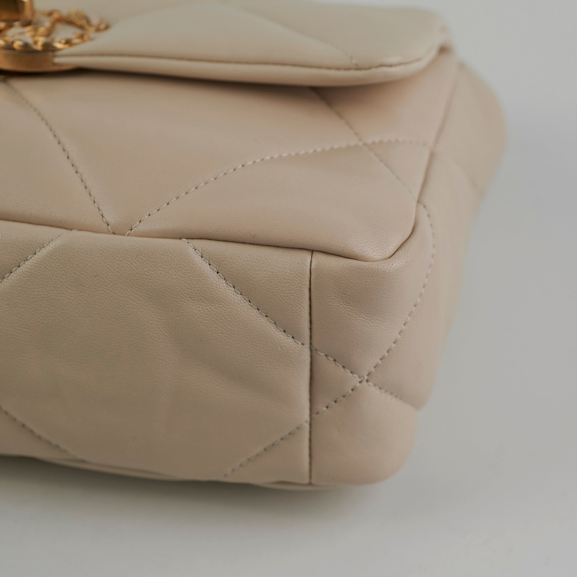 Chanel Small 19 Beige Leather Shoulder Bag - Luxury Designer Handbag for Women | Perfect for Work, Travel & Evening Events