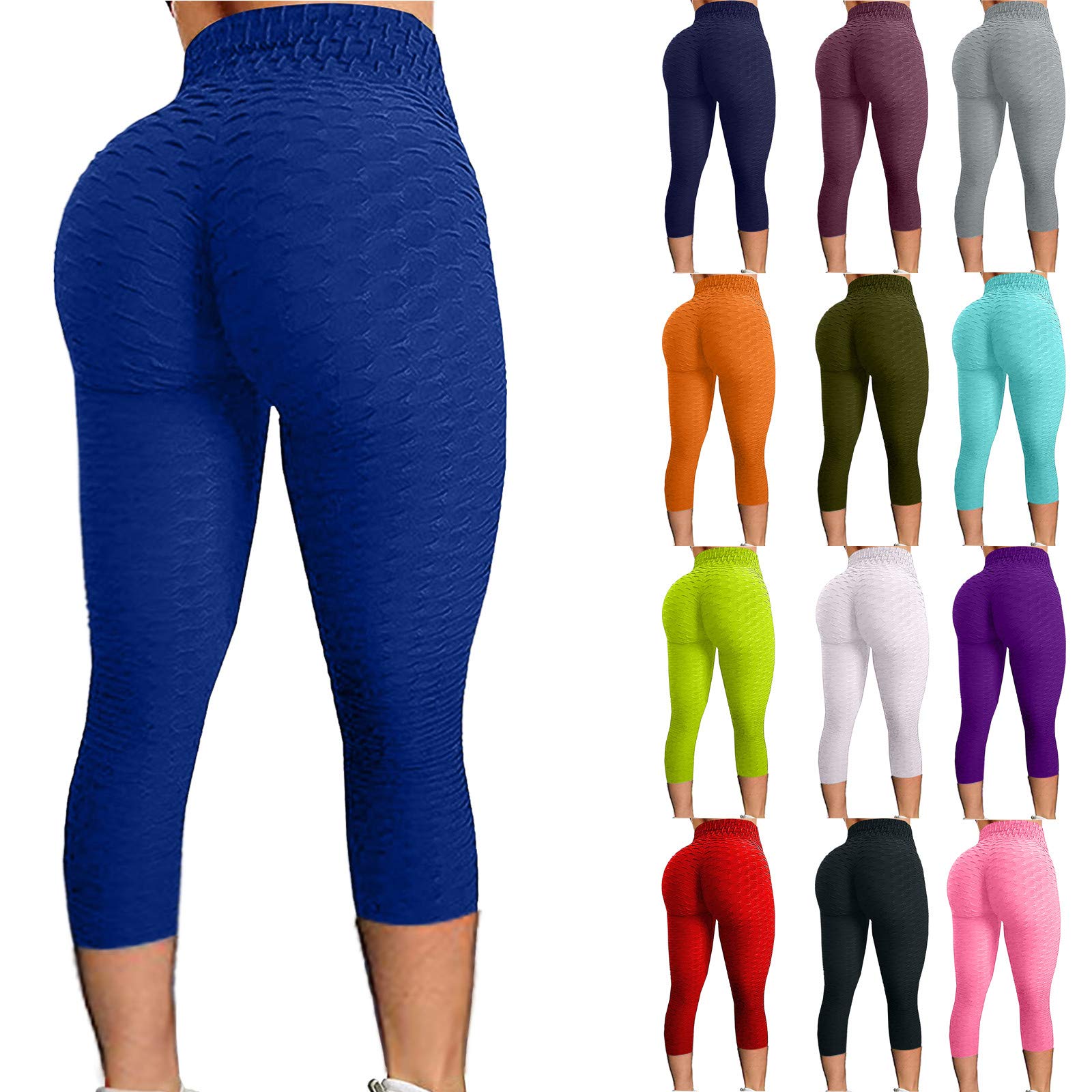 DERENZIDE High Waisted Yoga Leggings for Women - Butt Lifting Seamless Workout Pants with Tummy Control, Summer Activewear Shorts | Perfect for Gym, Running, Yoga & Casual Wear