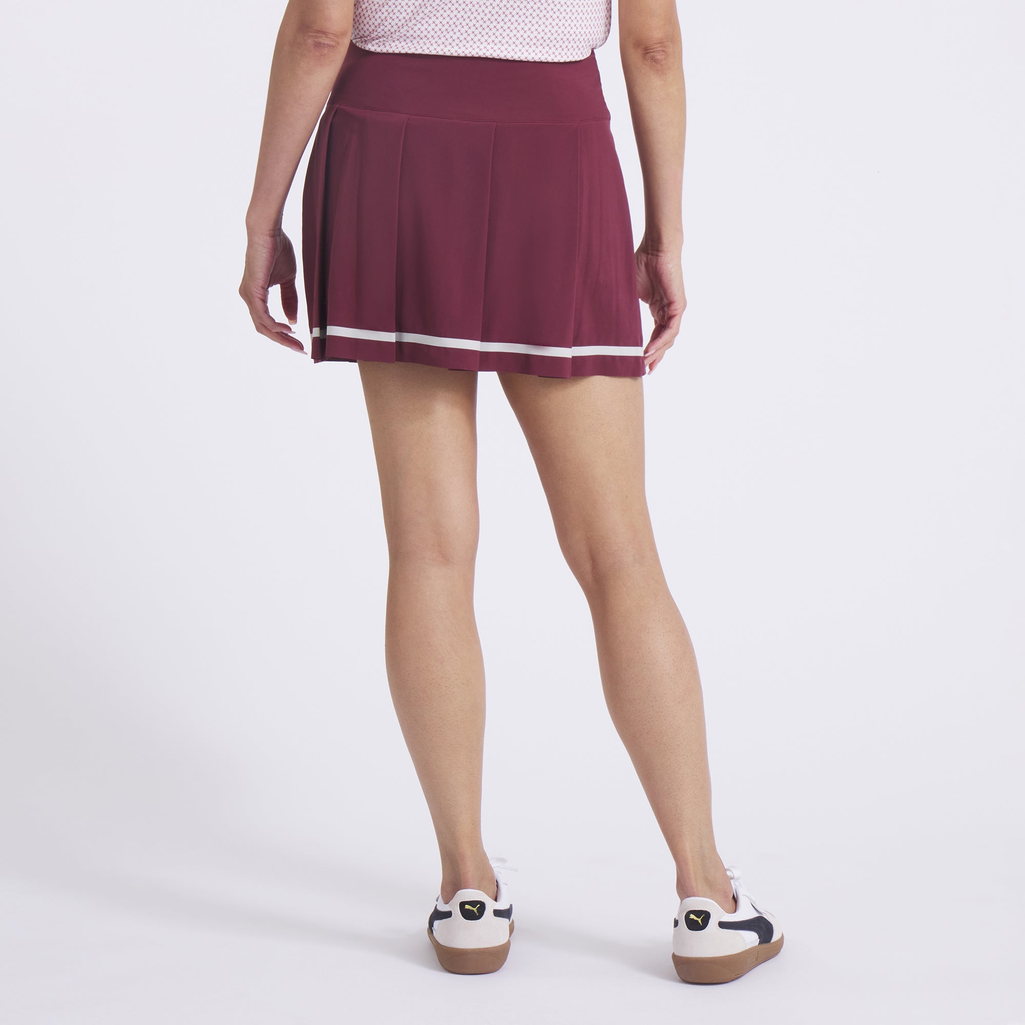 Women's Striped Pleated Golf Skirt - Breathable Stretch Tennis Skirt for Golf, Tennis & Casual Wear - Perfect for Sports & Outdoor Activities
