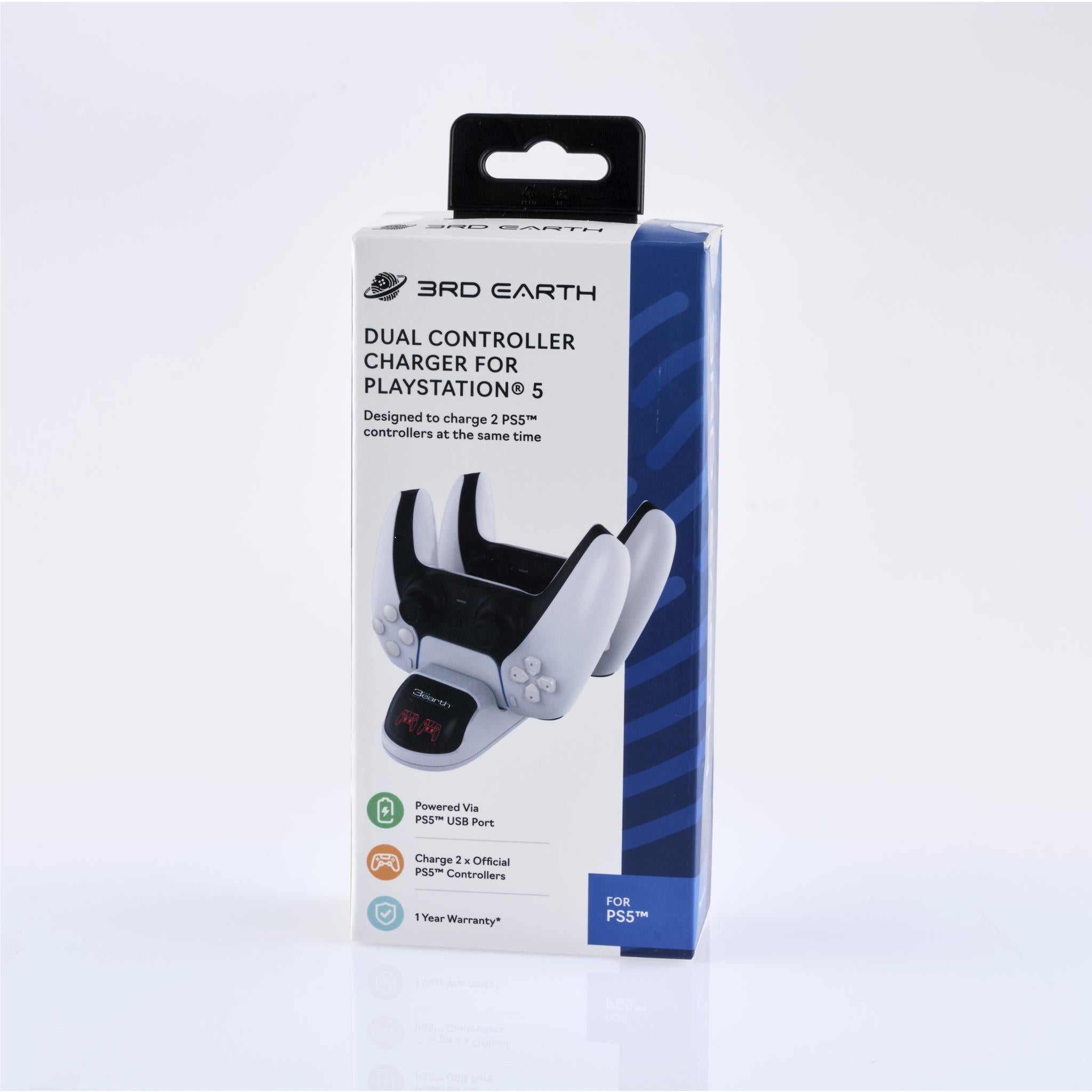 3rd Earth Dual Controller Charger for PlayStation 5™ - Fast Charging Dock Station with LED Indicators - Perfect for Gaming Enthusiasts & Multiplayer Sessions