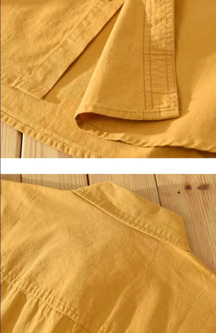Japanese Loose Fit Short Sleeve Summer Shirt for Men - Breathable Casual Button Down Shirt for Beach, Vacation & Outdoor Activities