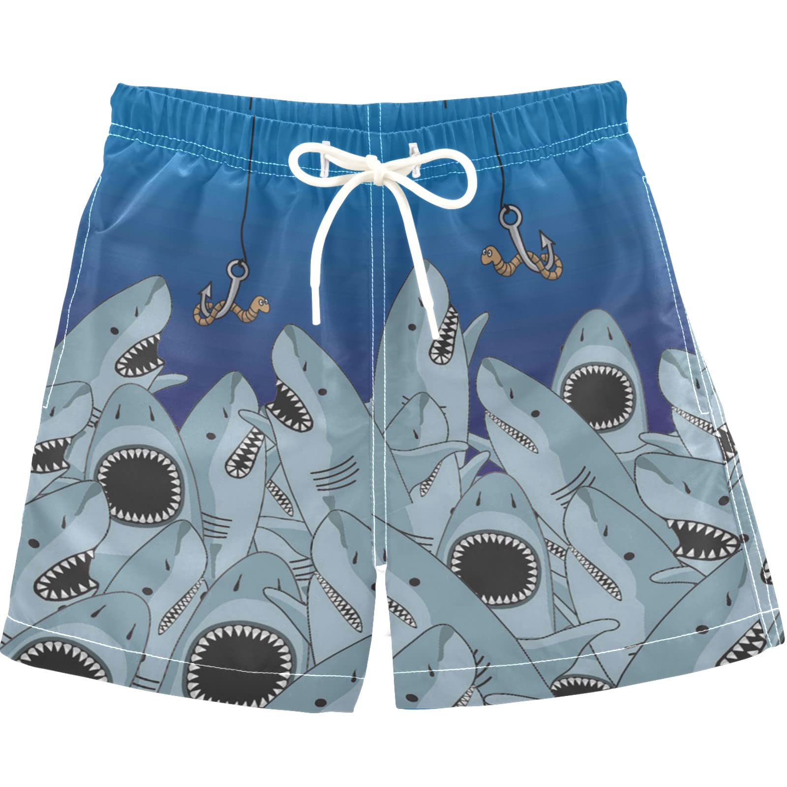 Hungry Shark Swim Trunks for Boys - Toddler Swimwear for Beach & Pool