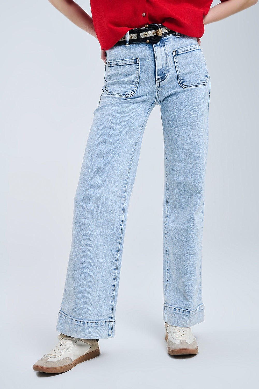 Stylish Wide Leg Jean Clair with Pockets - Perfect for Casual Outings, Work, and Everyday Comfort