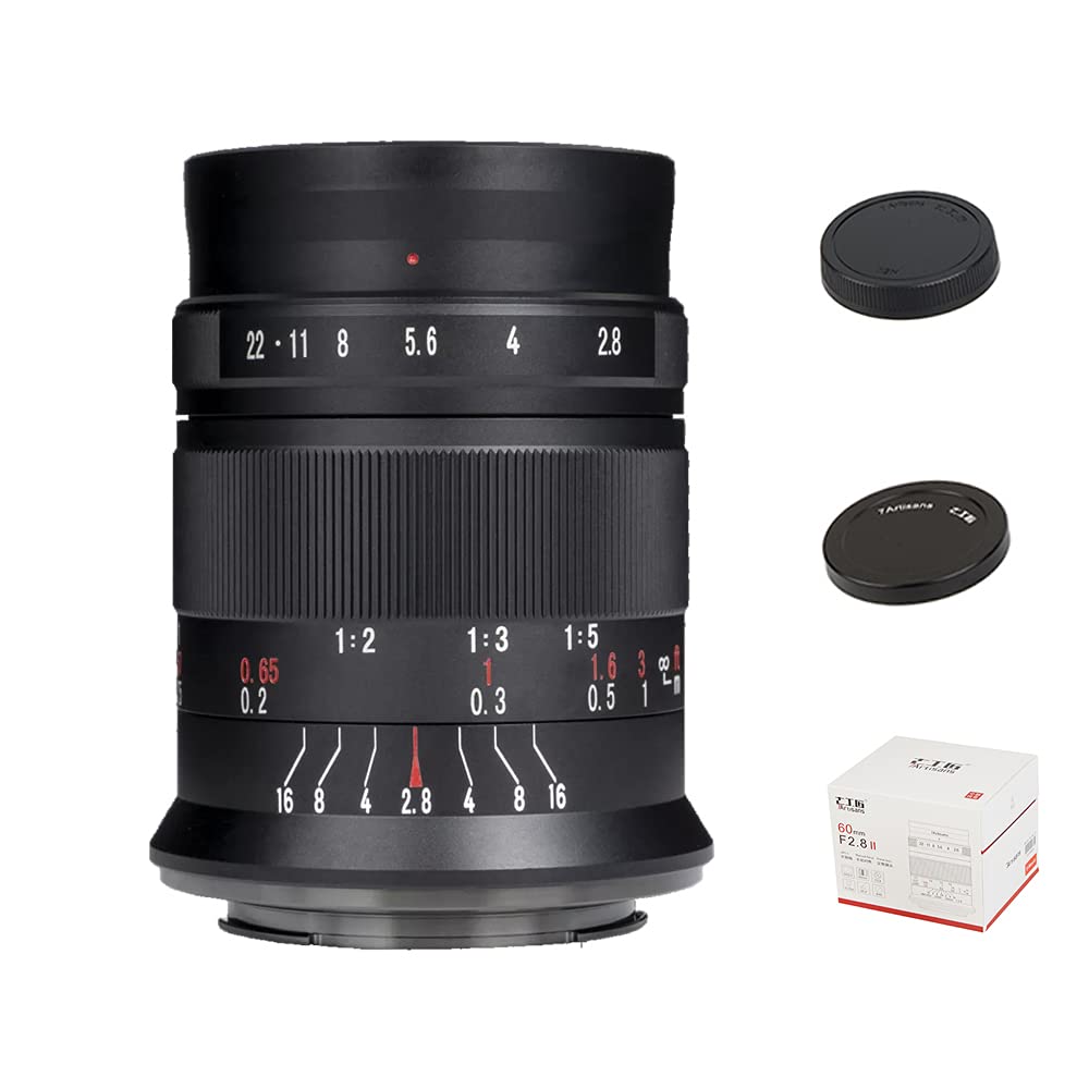 7artisans 60mm F2.8 II Macro Lens for Sony E-Mount - Manual Focus APS-C Camera Lens Compatible with A5000 A5100 A6000 A6100 A6300 A6400 A6500 A6600 - Perfect for Close-up Photography, Product Shots & Nature Macro