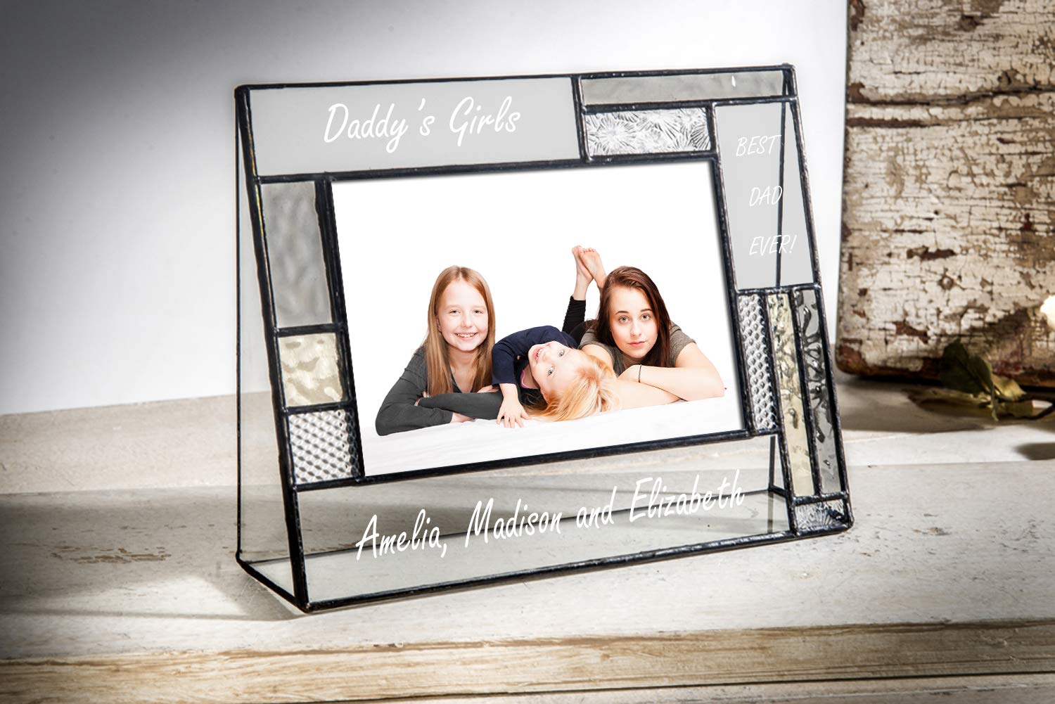Personalized Dad Picture Frame 4x6 - Engraved Glass Gift for Father, Grandfather - Perfect for Father's Day & Birthdays